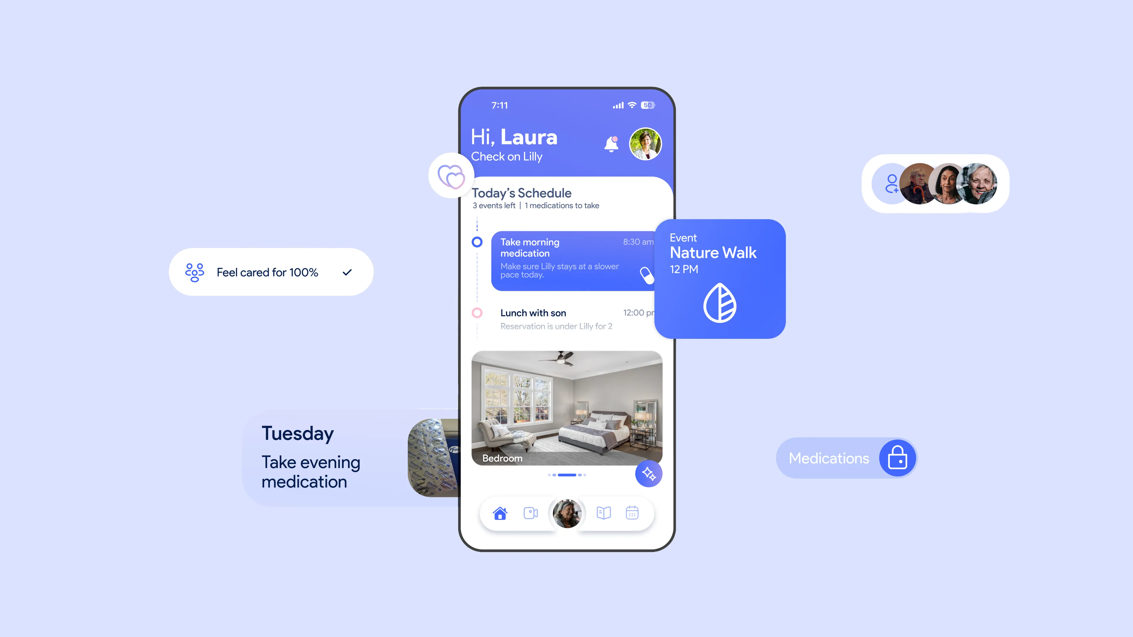 Mose app home screen prototype